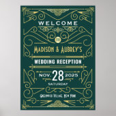 Réception de mariage Art Déco Affiche de bienvenue (Devant)