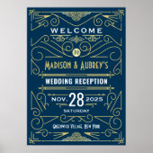 Réception de mariage Art Déco Affiche de bienvenue (Devant)