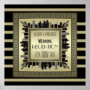 Réception de mariage Art déco Gatsby Champagne Gol
