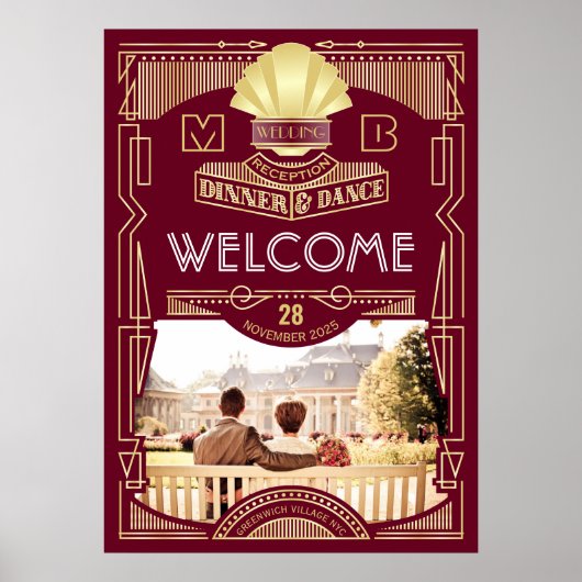 Réception de mariage Art Déco Votre Affiche de bie (Devant)