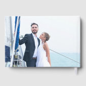 Réception de mariage au monogramme bleu poussiéreu (Verso)