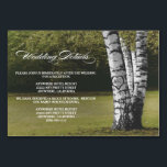 Réception de mariage avec un bijou sculpté   Carte<br><div class="desc">Réception de mariage de Birch Tree sculpté Cartes d'hôtel - incluez ces cartes de détail pour informer vos invités de votre emplacement de réception, le calendrier de la réception et les informations de l'hôtel pour faciliter la planification. Vous pouvez ajouter plus d'informations si nécessaire en cliquant sur le bouton personnaliser...</div>