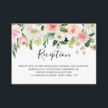 Réception de mariage botanique aux fleurs roses<br><div class="desc">Elégante carte de mariage botanique rose pâle / pêche ressort fleurie avec un bouquet de roses pastel douce aquarelle, pivoines et hydrangées dans les tons rose rousse, pêche et crème avec feuilles botaniques verdoyants et feuilles eucalyptus. Un choix de design moderne qui est parfait pour les mariages de printemps et...</div>