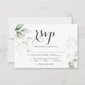Réception de mariage Feuille en or vert RSVP (Devant)