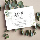 Réception de mariage Feuille en or vert RSVP