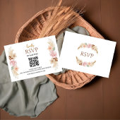 Réception de mariage floral bohème rustique Carte