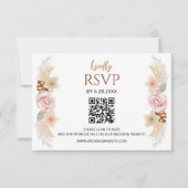 Réception de mariage floral bohème rustique Carte (Devant)