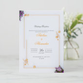 Réception de mariage Gold moderne Invitation (Debout devant)