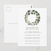 RECEPTION DE MARIAGE | Invitation Couronne aquarel (Devant / Derrière)