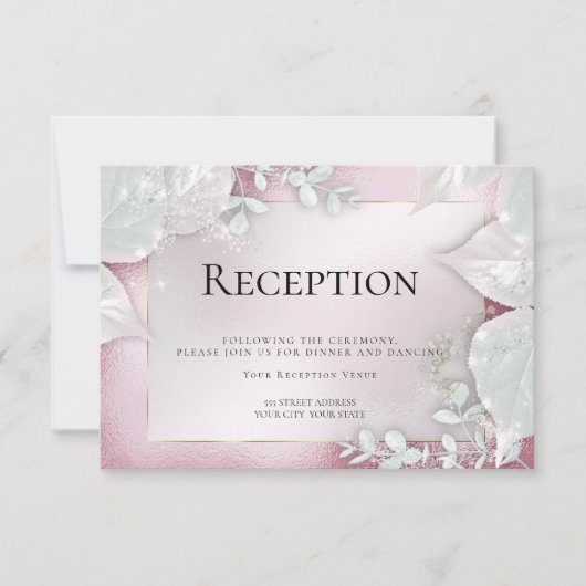 RÉCEPTION DE MARIAGE | Invitation Pailletée Bourgo (Devant)