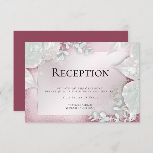 RÉCEPTION DE MARIAGE | Invitation Pailletée Bourgo (Devant / Derrière)