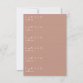 Réception de mariage Mini carte de profil du clien (Devant)