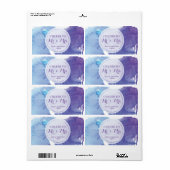 Réception de mariage Mini Champagne Étiquette Aqua (Feuille entière)