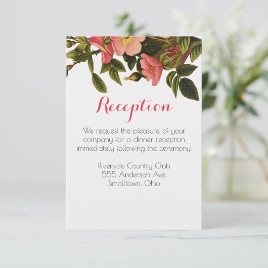 Réception de mariage Modèle floral carte d'invitat (Debout devant)