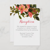 Réception de mariage Modèle floral carte d'invitat (Devant / Derrière)