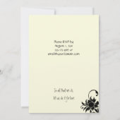 Réception de mariage noir et ivoire Invitation (Dos)