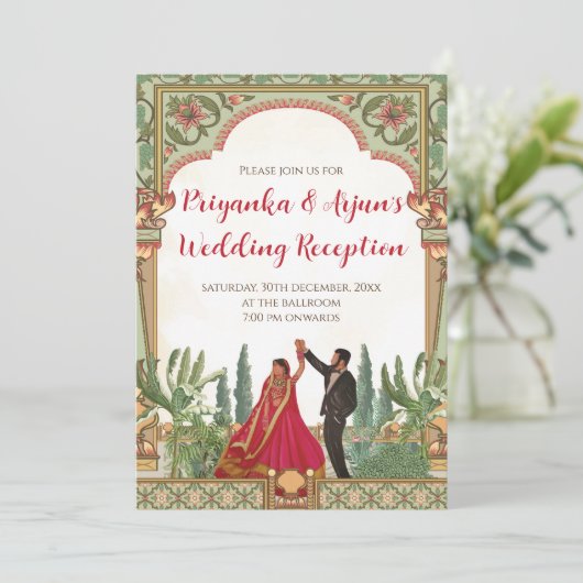 Réception de mariage numérique Invitation invitati (Debout devant)