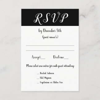 Réception de mariage ou fête 3 choix RSVP