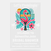 Réception de Mariage Retro Flamingo Pickleball Bie (Recto)