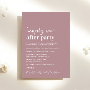 Réception de mariage Rose Dusty moderne Invitation