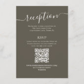 Réception de mariage RSVP carte Neutre Brown (Devant)