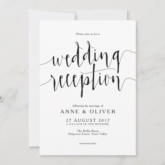 Réception de mariage rustique Invitation (Devant)
