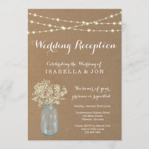 Réception De Mariage Seulement Invitation   Rustic