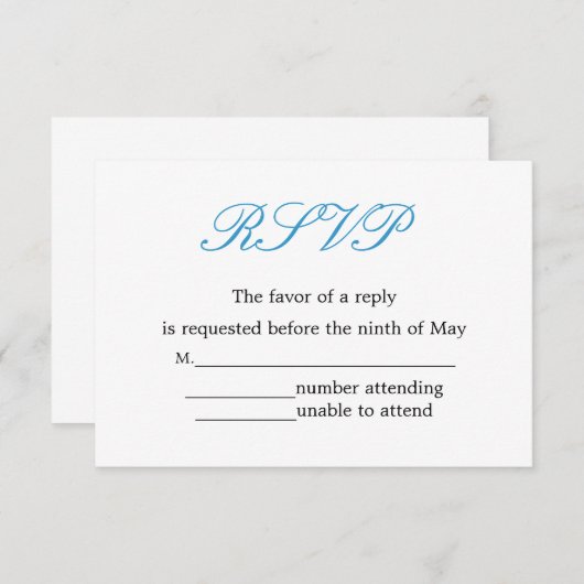 Réception de mariage simple et élégante RSVP (Devant / Derrière)