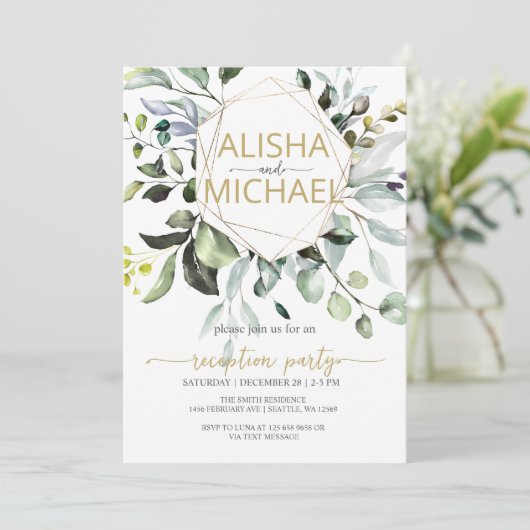 Réception de mariage verdoyante Invitation (Debout devant)