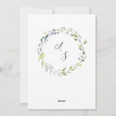 Réception de mariage verdoyante Invitation (Dos)