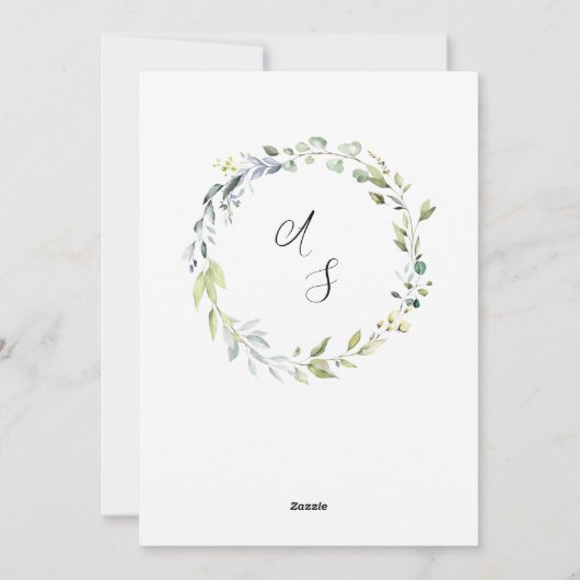 Réception de mariage verdoyante Invitation (Dos)