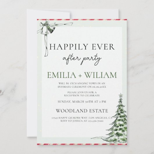 Réception de Noël après la carte Mariage de fête (Devant)