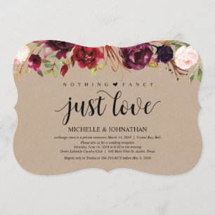 Réception d'Elopement Floral Bourgogne invitations