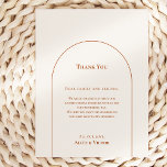 Réception en ivoire Boho Arch simple Carte de reme<br><div class="desc">Cette conception de Carte de remerciements Boho Arch Ivory Recepion est dotée d'une palette d'ivoire neutre sophistiquée, associée à de magnifiques mélanges et assortis de terracotta rouille, vert sauge et prune. L'élégance sobre de la typographie simple et des arches douces crée une esthétique apaisante et polie avec un style minimaliste...</div>