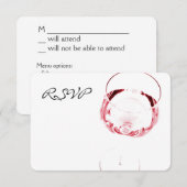 réception en verre de vin rouge RSVP (Devant / Derrière)