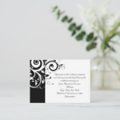 Réception et carte de carte en noir + blanc invers (Debout devant)