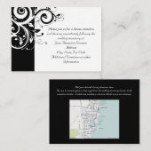 Réception et carte de carte en noir + blanc invers (Devant / Derrière)