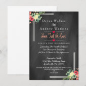 Réception Florale en tableau noir Invitation de ma (Devant / Derrière)