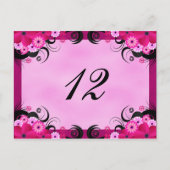 Réception Florale Fuchsia Lumière Numéro Carte (Devant)