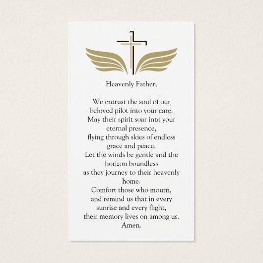 Réception funéraire moderne, Pilote, Aviation (Dos)