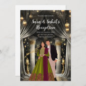 Réception indienne numérique invitations mariage i (Devant / Derrière)