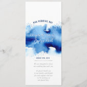 RÉCEPTION MARIAGE MENU aquarelle bleu marine foncé (Devant)