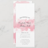RÉCEPTION MARIAGE MENU aquarelle rose pâle gris ro (Devant / Derrière)