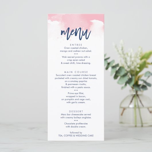 RÉCEPTION MARIAGE MENU couleur rose chic (Debout devant)