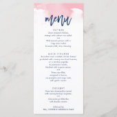 RÉCEPTION MARIAGE MENU couleur rose chic (Devant)