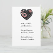 Reception Menu Card Wedding Heart (Debout devant)