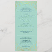 RÉCEPTION MENU DÎNER mini confetti menthe or (Dos)
