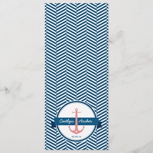 RECEPTION MENU MENU monogramme ancre nautique (Devant)