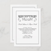 Réception moderne blanche et noire Invitation (Devant / Derrière)