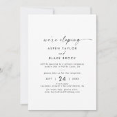 Réception moderne Elopement Script Invitation (Devant)